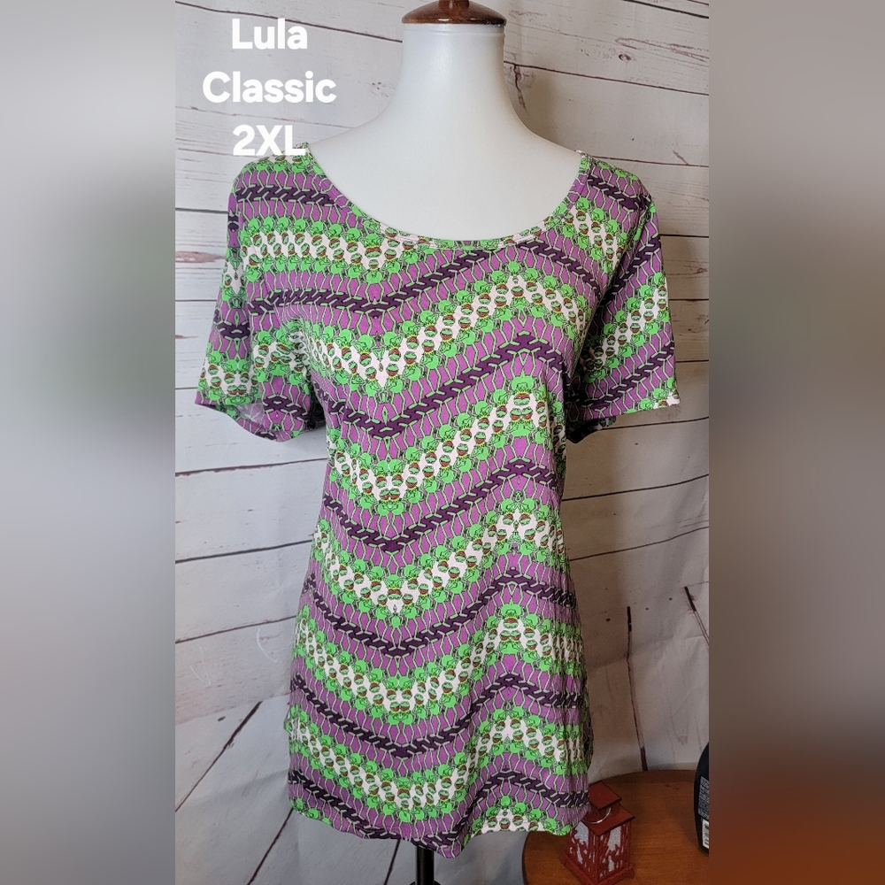 Lula Purple and Green Top